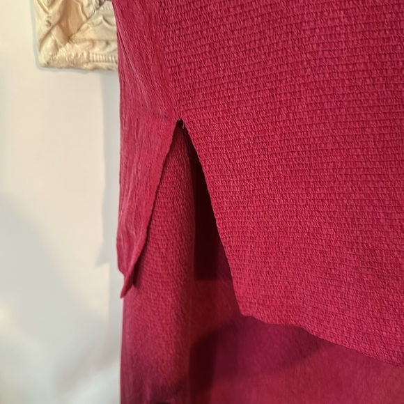 CITY WEAR | Vintage Elegant Burgendy Rayon Women's Skirt Set - Picture 6 of 16